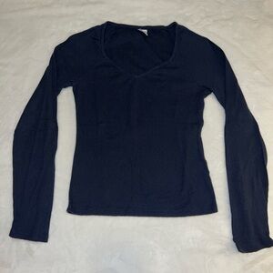 Melrose and Market Navy Long Sleeve Top (S)